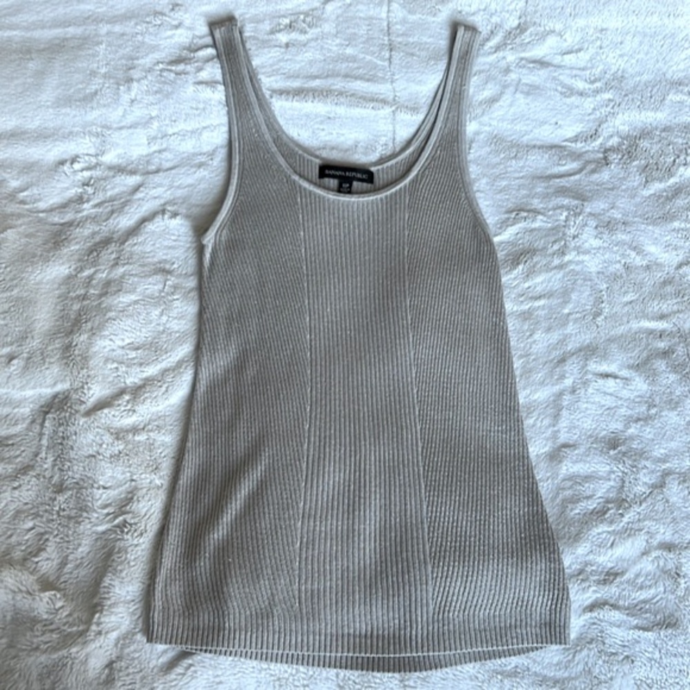 Banana Republic Beige Ribbed Button Cardigan with Tank - Picture 4 of 6